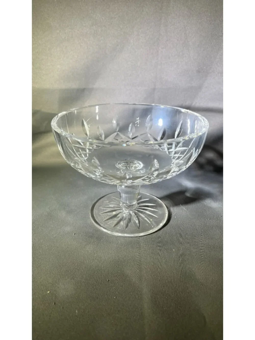 Waterford Crystal Pedestal Bowl With Intricate Cut Patterns